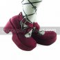 Handmade Wine Red PU Leather Cross Belt 8cm High Heel Classic Lolita Shoes