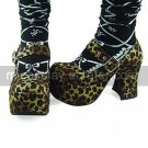 Handmade Yellow Suede Upper PU Leather 9cm High Heel Punk Lolita Shoes