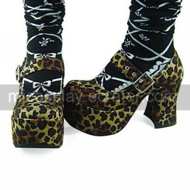 Handmade Yellow Suede Upper PU Leather 9cm High Heel Punk Lolita Shoes