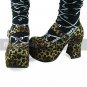 Handmade Yellow Suede Upper PU Leather 9cm High Heel Punk Lolita Shoes