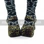 Handmade Yellow Suede Upper PU Leather 9cm High Heel Punk Lolita Shoes