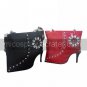 Handmand High-heeled Shoes Style PU Leather Sweet Lolita Handbag with Drill Flower