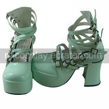 High Gloss PU Leather 9cm High Heel Punk Lolita Shoes