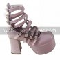 High Gloss PU Leather 9cm High Heel Punk Lolita Shoes