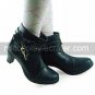 Ink Blue PU Leather 6.3cm High Heel Sweet Lolita Boots with Heart-shape Key