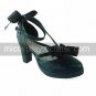 Ink Blue PU Leather 9cm High Heel Gothic Lolita Shoes with Bow