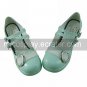 Light Green and White PU Leather 4.5cm High Heel Sweet Lolita Shoes with Heart