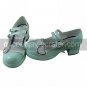 Light Green and White PU Leather 4.5cm High Heel Sweet Lolita Shoes with Heart