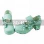 Light Green PU Leather 4.5cm High Heel Sweet Lolita Shoes with Bow
