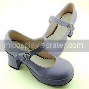 Light Purple PU Leather 7.5cm High Heel Classic Lolita Sandals(Simple Style)