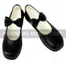 Oh My Sister Black Faux Leather 1 15'' High Heel Bow Cosplay Shoes