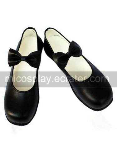 Oh My Sister Black Faux Leather 1 15'' High Heel Bow Cosplay Shoes