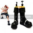 One Piece Portagas D Ace Black Faux Leather 45'' High Heel Cosplay Shoes