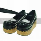 Patent Leather 8cm High Heel Country Lolita Shoes with Ribbon