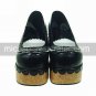 Patent Leather 8cm High Heel Country Lolita Shoes with Ribbon