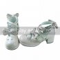Pink PU Leather 4.5cm High Heel Hollow Heart Sweet Lolita Shoes with Bow