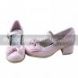 Pink PU Leather 4.5cm High Heel Sweet Lolita Shoes with Bow