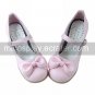 Pink PU Leather 4.5cm High Heel Sweet Lolita Shoes with Bow