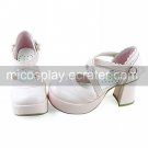 Pink PU Leather 7.5cm High Heel Cross Belt Sweet Lollita Sandals