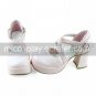 Pink PU Leather 7.5cm High Heel Cross Belt Sweet Lollita Sandals