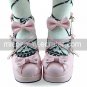 Pink PU Leather 7.5cm High Heel Sweet Lolita Shoes
