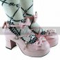Pink PU Leather 7.5cm High Heel Sweet Lolita Shoes