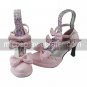 Pink PU Leather 7.5cm High Heel Sweet Lolita Shoes with Bow