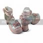 Pink PU Leather 7.5cm High Heel White Trimming Lace Sweet Lolita Shoes with Bow