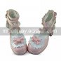 Pink PU Leather 7.5cm High Heel White Trimming Lace Sweet Lolita Shoes with Bow