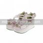 Pink PU Leather 7cm High Heel Sweet Lolita Sandal