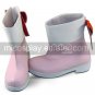 Pink Round Toe Ankle Length PU Lolita Boots