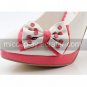 PU Leather 6cm High Heel Sweet Lolita Shoes with Polka Dots Bow