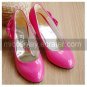 PU Leather 6cm Wedge Princess Lolita Shoes with Heart Hollow