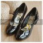 PU Leather 6cm Wedge Princess Lolita Shoes with Heart Hollow