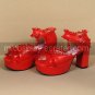 PU Leather 7.5cm High Heel Country Lolita Sandal