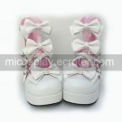 PU Leather 7.5cm High Heel Sweet Lolita Shoes with Bow