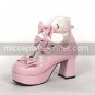 PU Leather 7.5cm High Heel Sweet Lolita Shoes with Bow