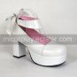 PU Leather 8cm High Heel Princess Lolita Shoes with Ribbon