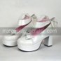 PU Leather 8cm High Heel Princess Lolita Shoes with Ribbon