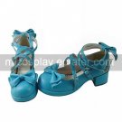 Pure Color PU Leather 4.5cm High Heel Sweet Lolita Shoes with Bow