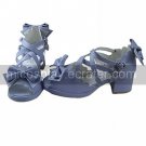 Purple PU Leather 4.5cm High Heel Country Lolita Shoes with Bow