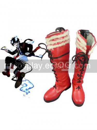 Red 1 15 Heel Ao no Exorcist Okumura Rin Faux Leather Cosplay Shoes
