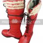 Red 1 15 Heel Ao no Exorcist Okumura Rin Faux Leather Cosplay Shoes