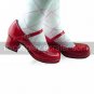 Red PU Leather 4.5cm High Heel Casual Lolita Shoes