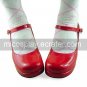 Red PU Leather 4.5cm High Heel Casual Lolita Shoes