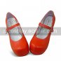 Red PU Leather 4.5cm High Heel Simple Sweet Lolita Shoes