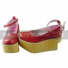 Red PU Leather 9cm Wedge Simple Style Classic Lolita Shoes