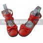 Red PU Leather Flat Classic Lolita Shoes with Bow
