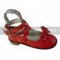 Red PU Leather Flat Classic Lolita Shoes with Bow