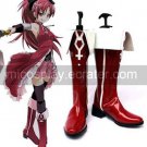 Red Puella Magi Madoka Magica 2'' Heel Faux Leather Cosplay Shoes